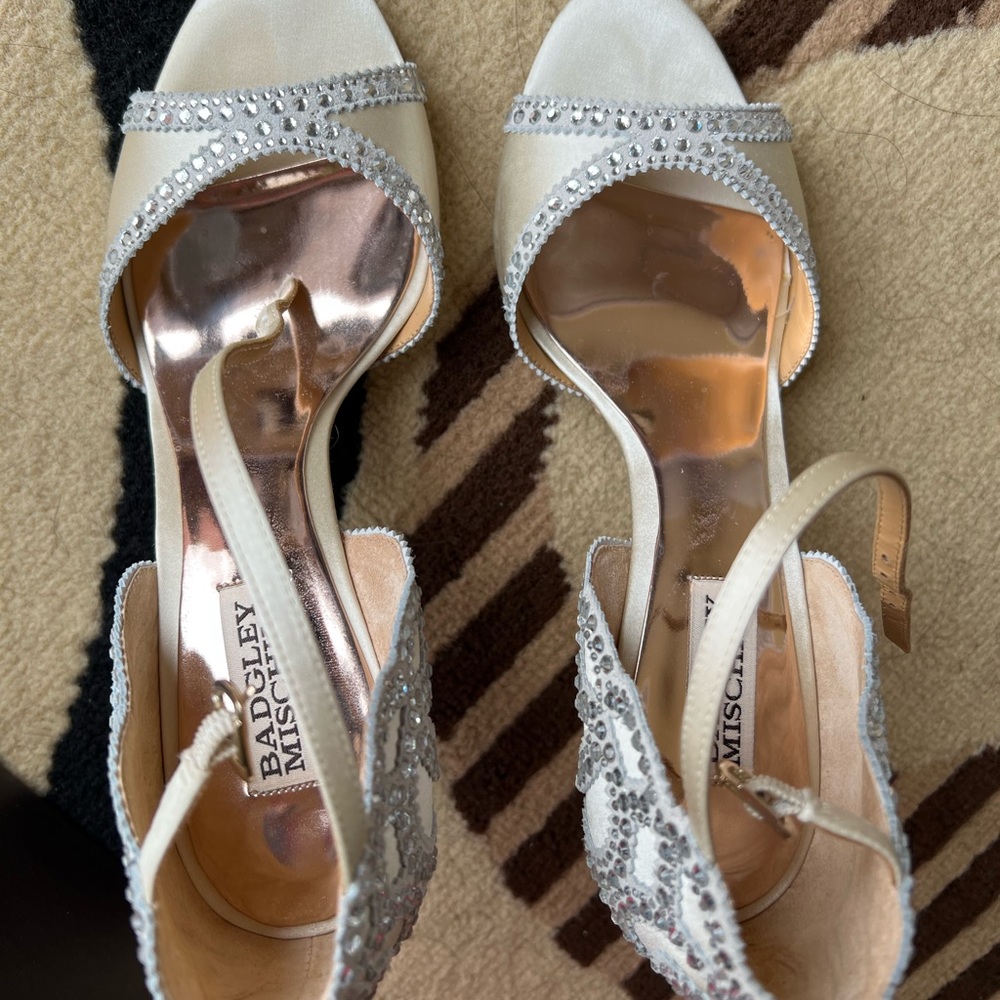 BADGLEY MISCHKA
Roxy Ankle Strap Evening Shoe! Wore once on my wedding day!